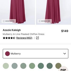 Azazie Mulberry Kaleigh Pleated Chiffon Gown